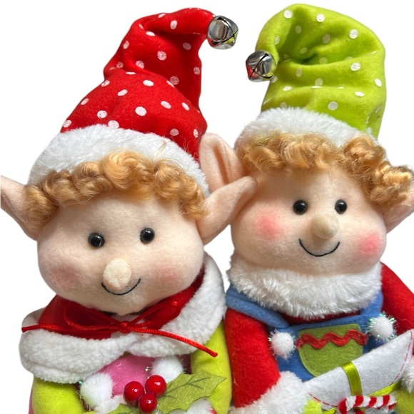 Adorable set of Christmas Boy & girl Elf Shelf Sitters with jingle bells 2011 - Picture 4 of 11